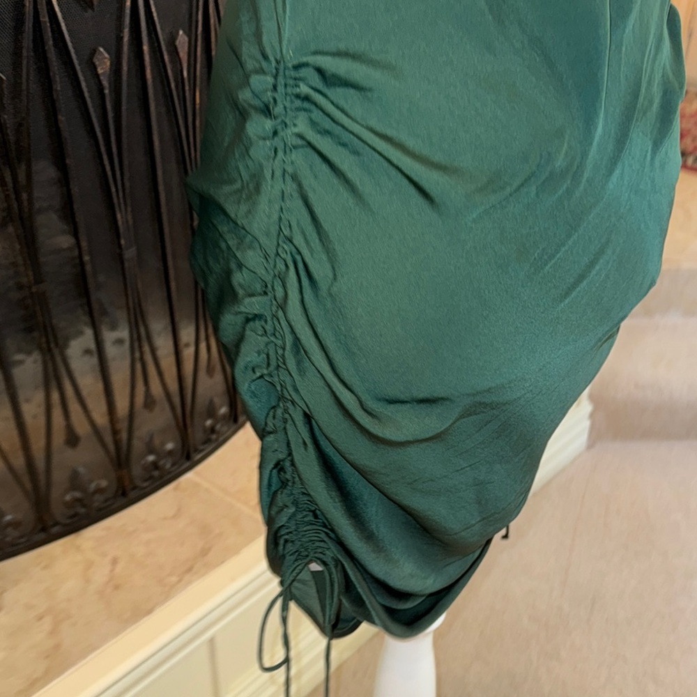 Free People Green Ruched Cowl Neck Mini - Picture 7 of 9
